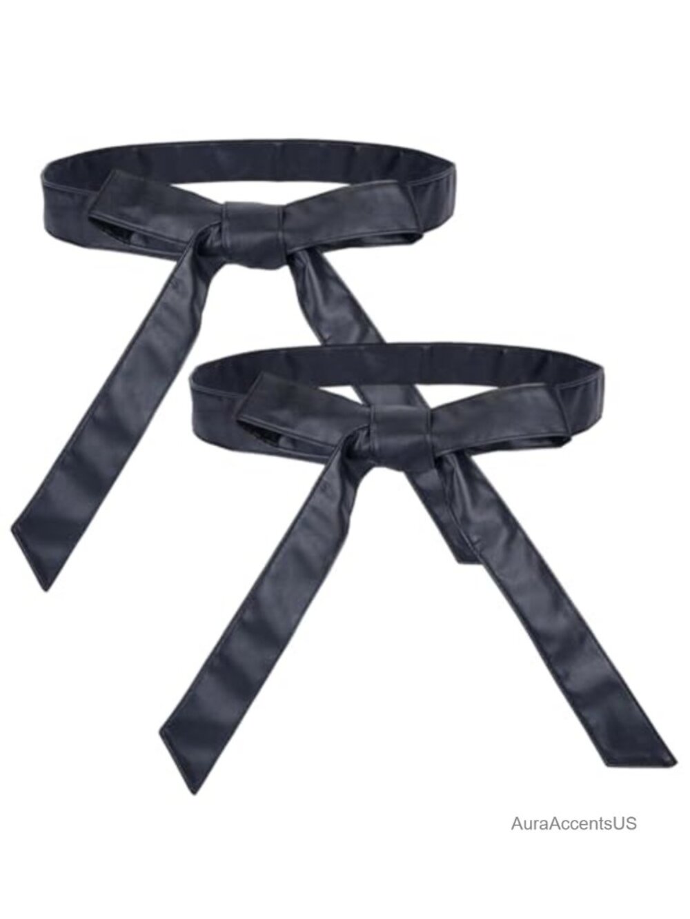 2pcs 71in PU Leather Wrap Obi Waist Belt Fashion Sash Tie Waistband